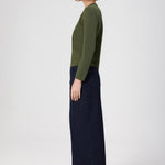 Long Denim Skirt with Front Slit