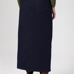 Long Denim Skirt with Front Slit