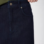 Long Denim Skirt with Front Slit