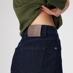 Long Denim Skirt with Front Slit