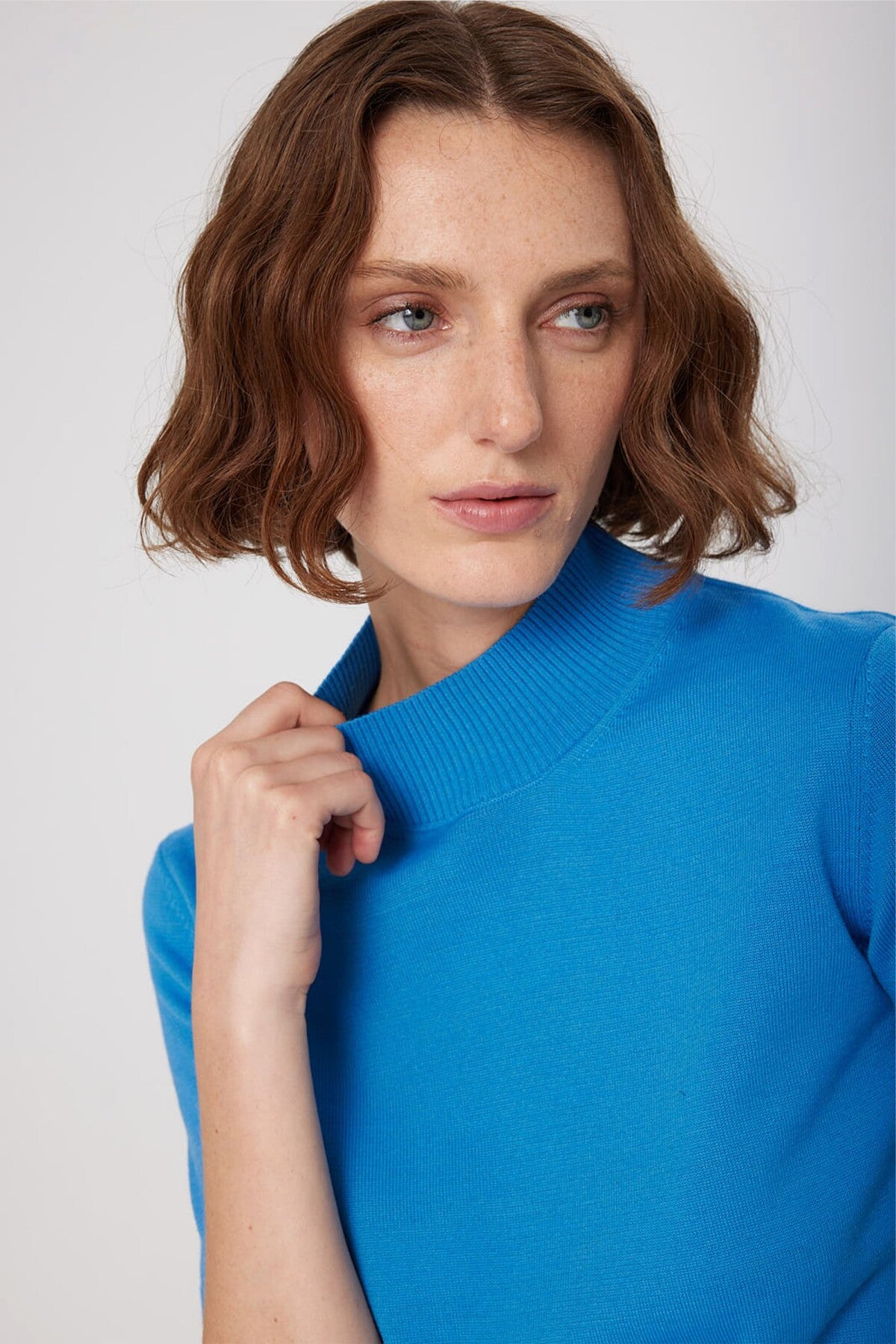 Blue Half-Zip Women's Sweater