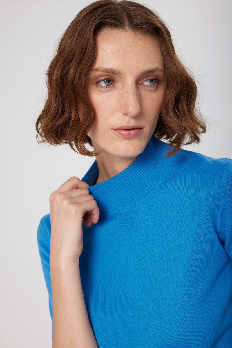 Blue Half-Zip Women's Sweater