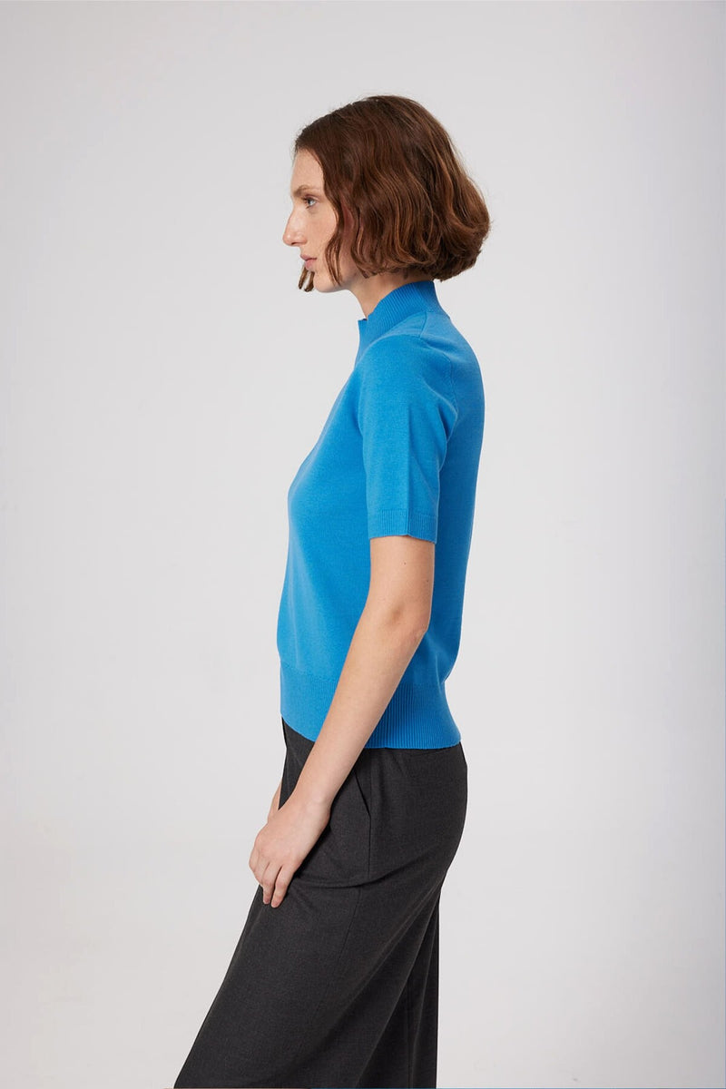 Blue Half-Zip Women's Sweater