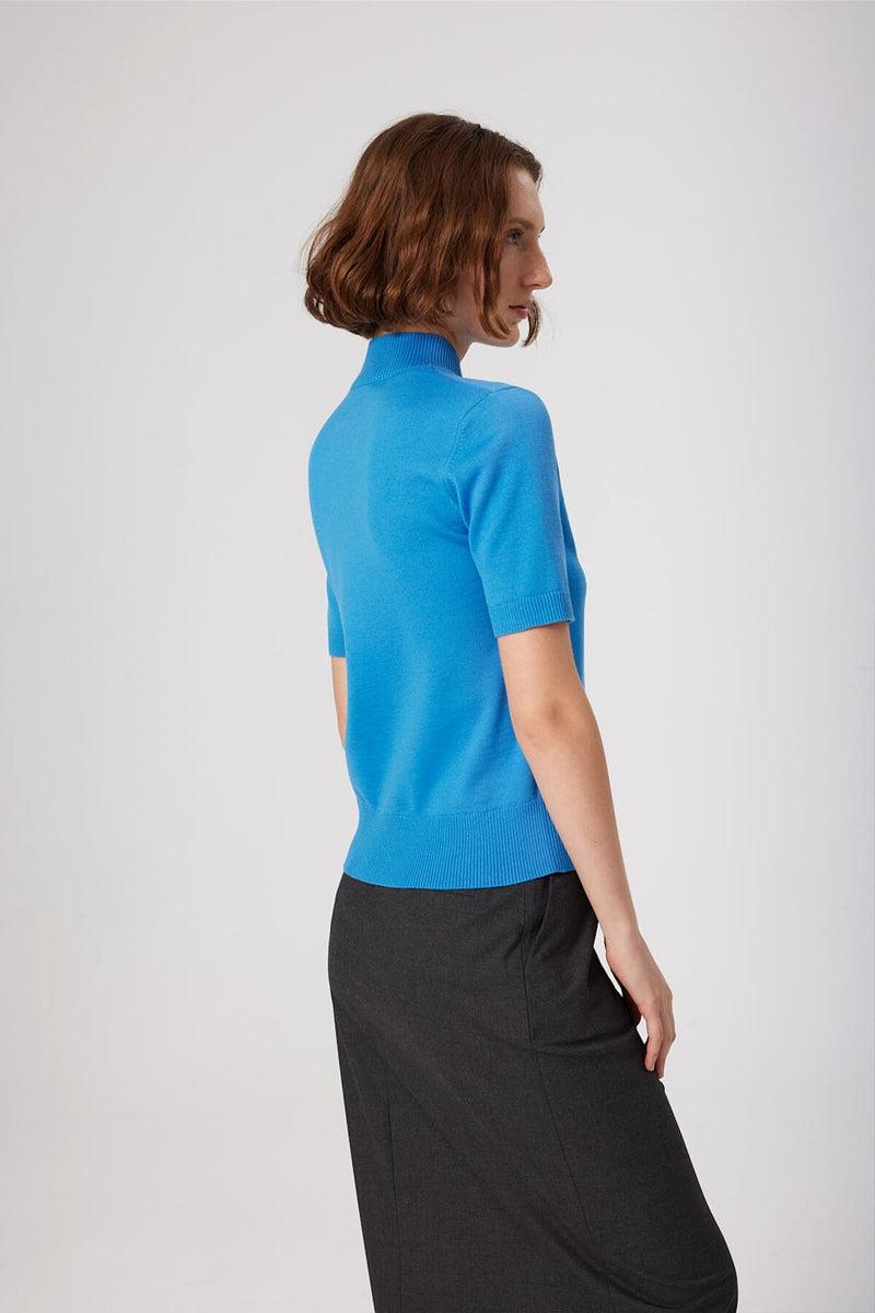 Blue Half-Zip Women's Sweater