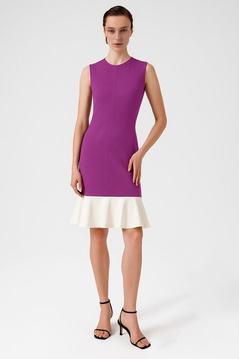 Purple Ruffled Sleeveless Mini Dress