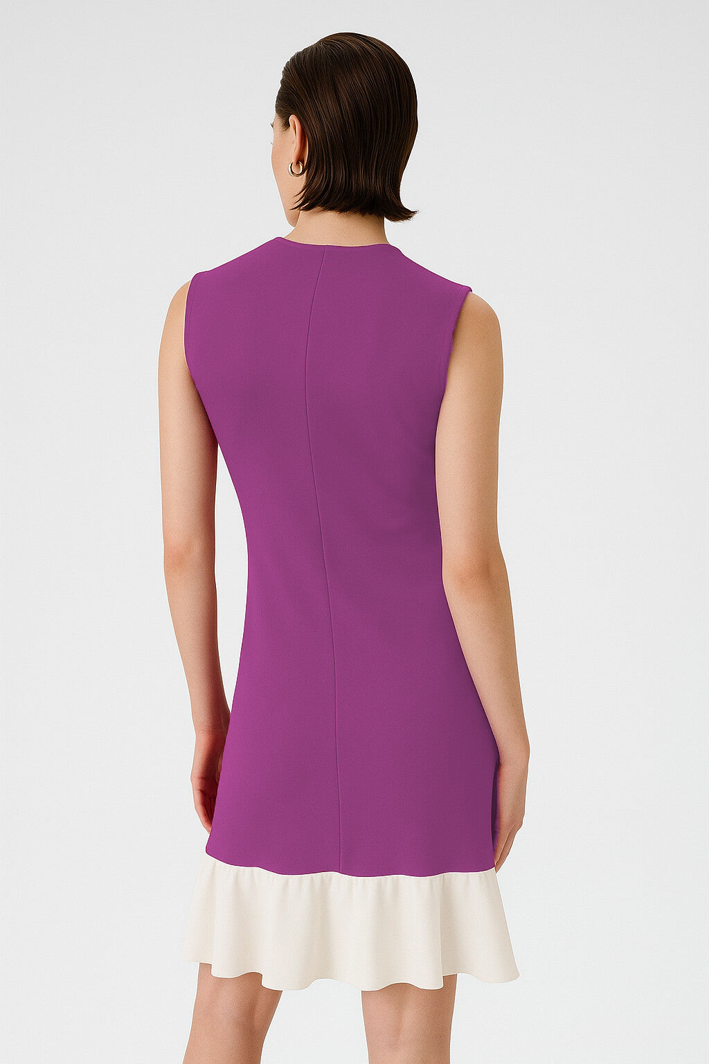 Purple Ruffled Sleeveless Mini Dress