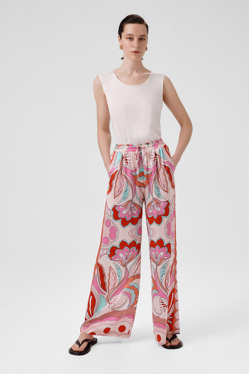 Women's Multicolor Patterned Wide Leg Pants