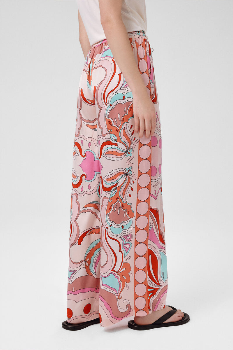 Women's Multicolor Patterned Wide Leg Pants