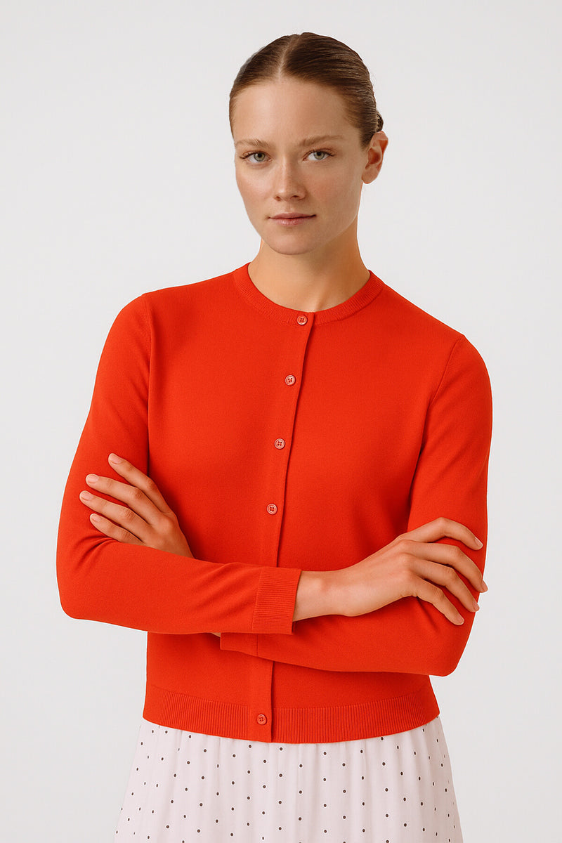 Pomegranate Flower Buttoned Women's Cardigan
