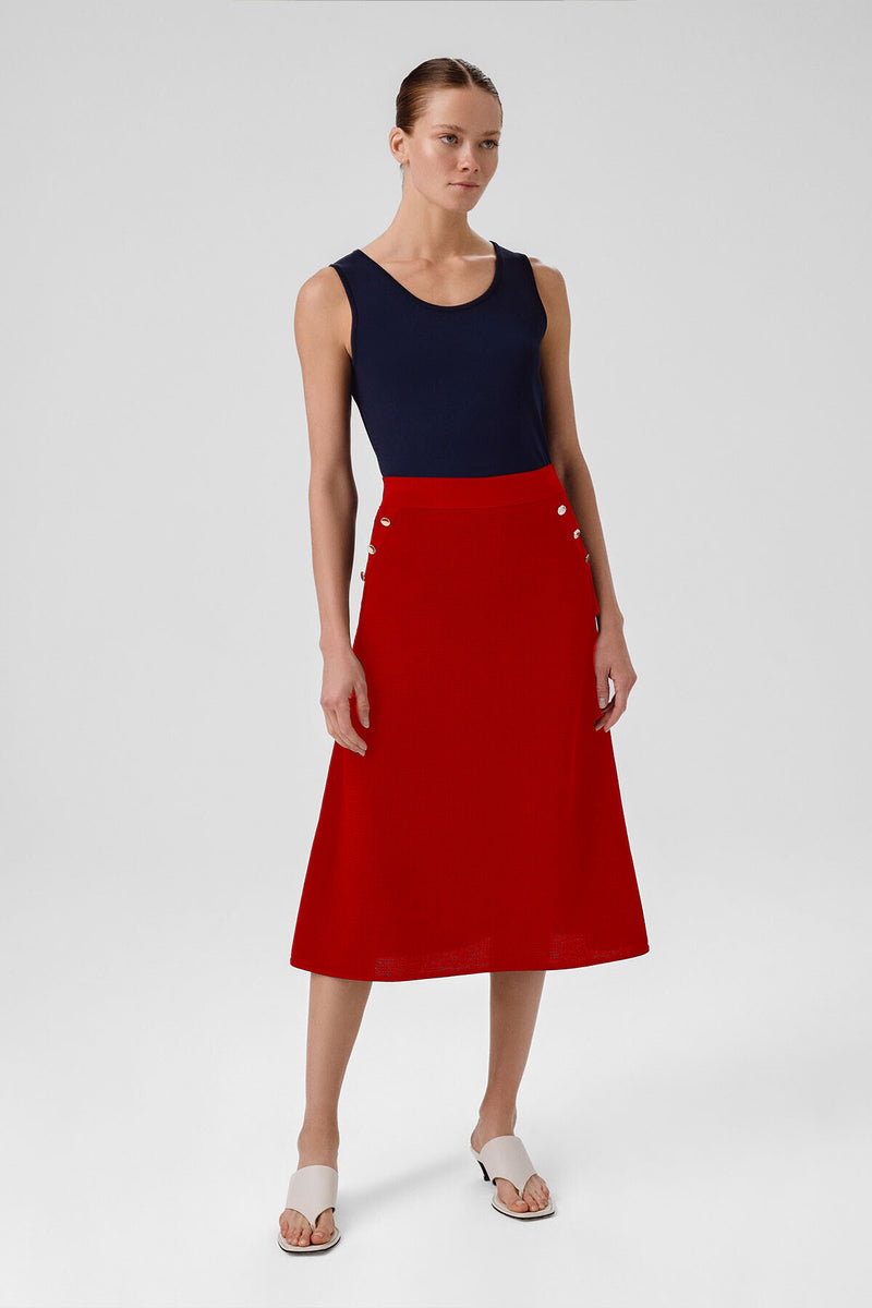 Pomegranate Flower Mesh Midi Skirt