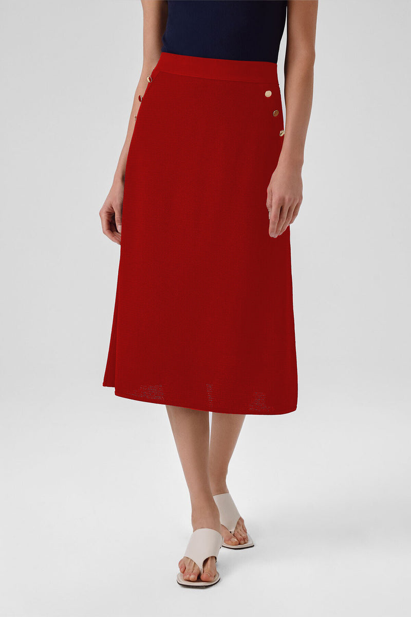 Pomegranate Flower Mesh Midi Skirt