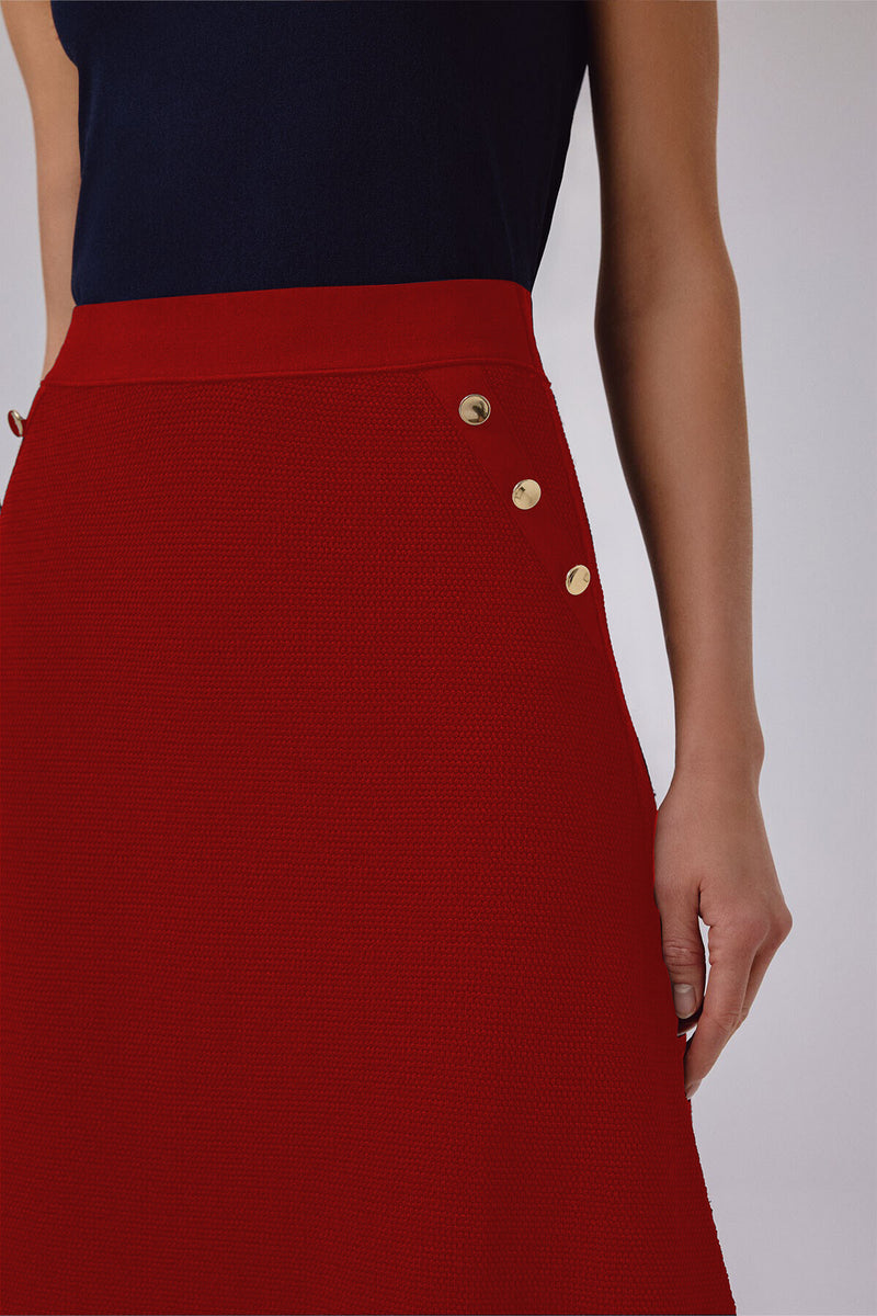 Pomegranate Flower Mesh Midi Skirt
