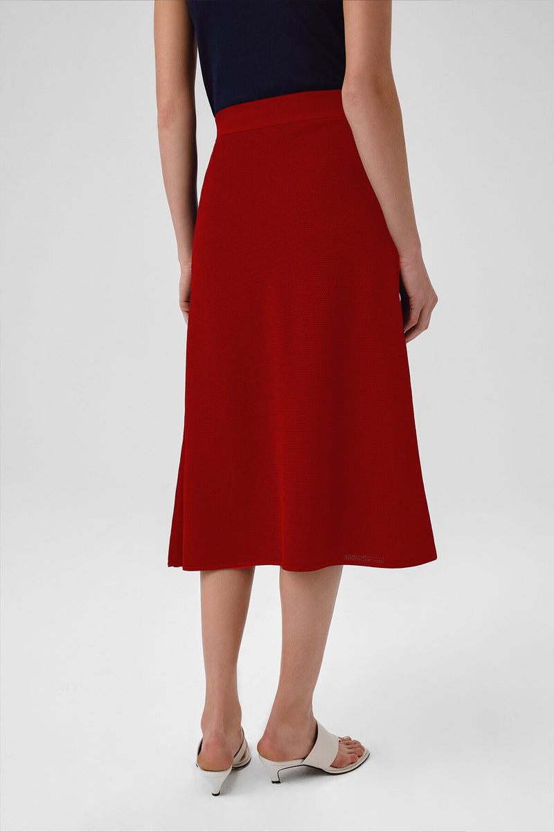 Pomegranate Flower Mesh Midi Skirt