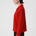 Pomegranate Flower Shirt Collar Zippered Women's Jacket