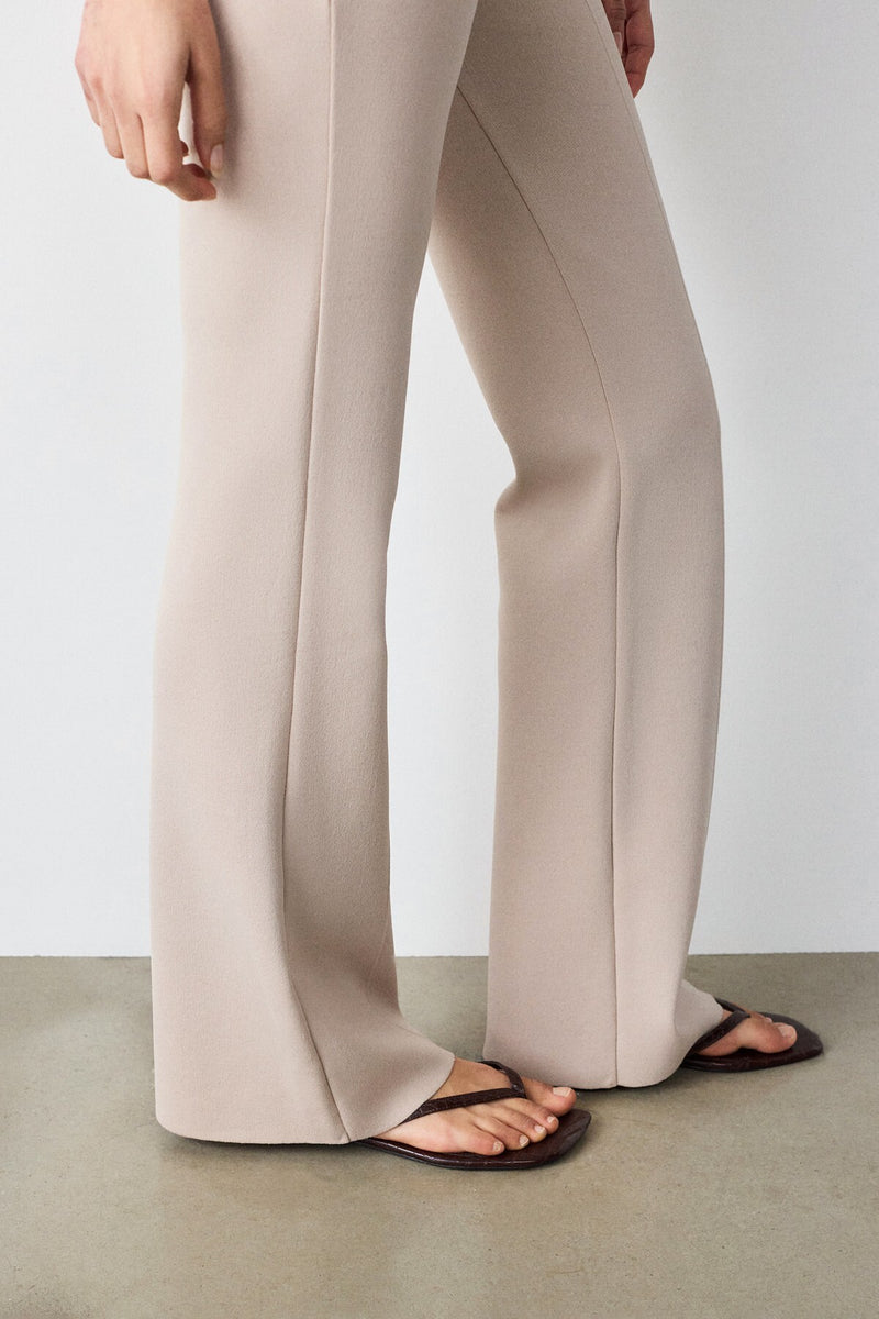 Ribbed Spanish Cuff Beige Women's Pants