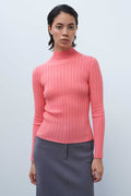 Pink Half-Turtleneck Women's Sweater