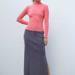 Pink Half-Turtleneck Women's Sweater