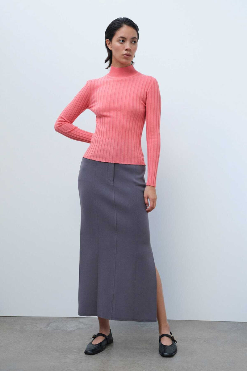 Pink Half-Turtleneck Women's Sweater