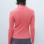 Pink Half-Turtleneck Women's Sweater