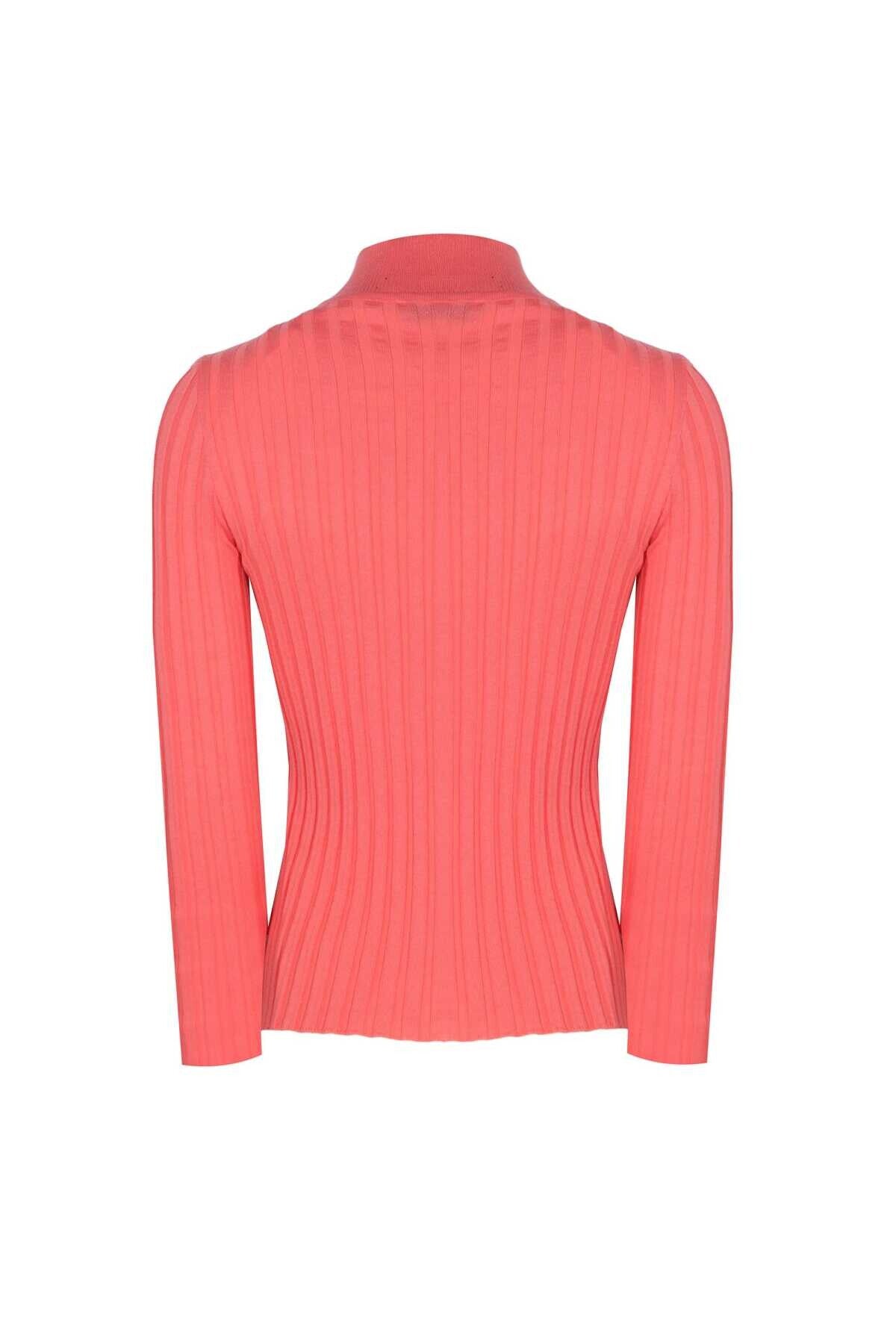 Pink Half-Turtleneck Women's Sweater