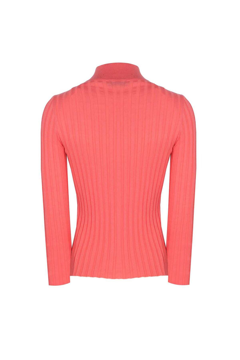 Pink Half-Turtleneck Women's Sweater