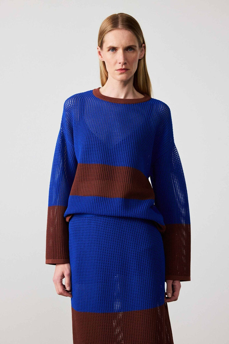 Saks Brown Mercerized Midi Skirt