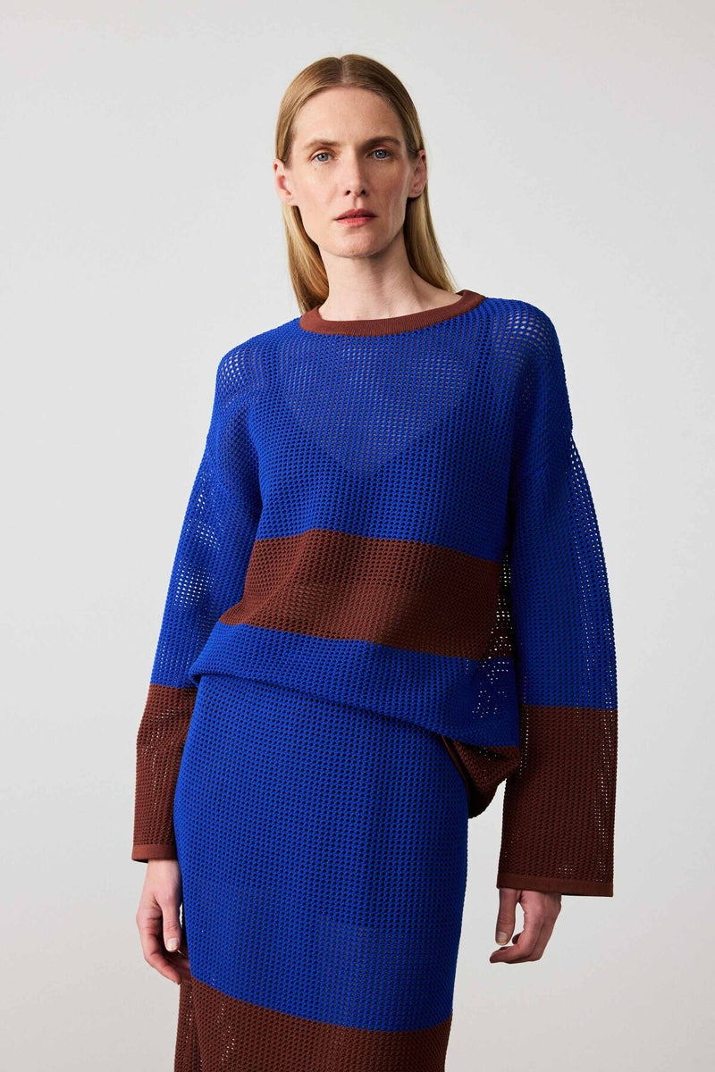 Saks Brown Mercerized Midi Skirt