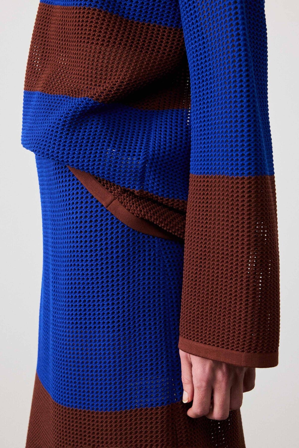 Saks Brown Mercerized Midi Skirt