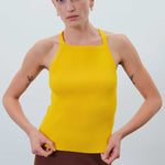 Yellow Cross-Strap Women's Athletic Top