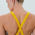 Yellow Cross-Strap Women's Athletic Top