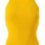 Yellow Cross-Strap Women's Athletic Top