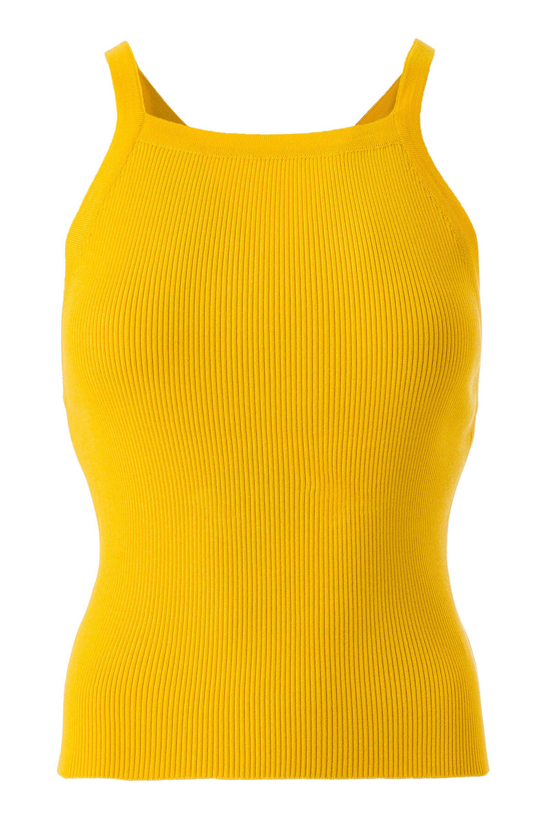 Yellow Cross-Strap Women's Athletic Top