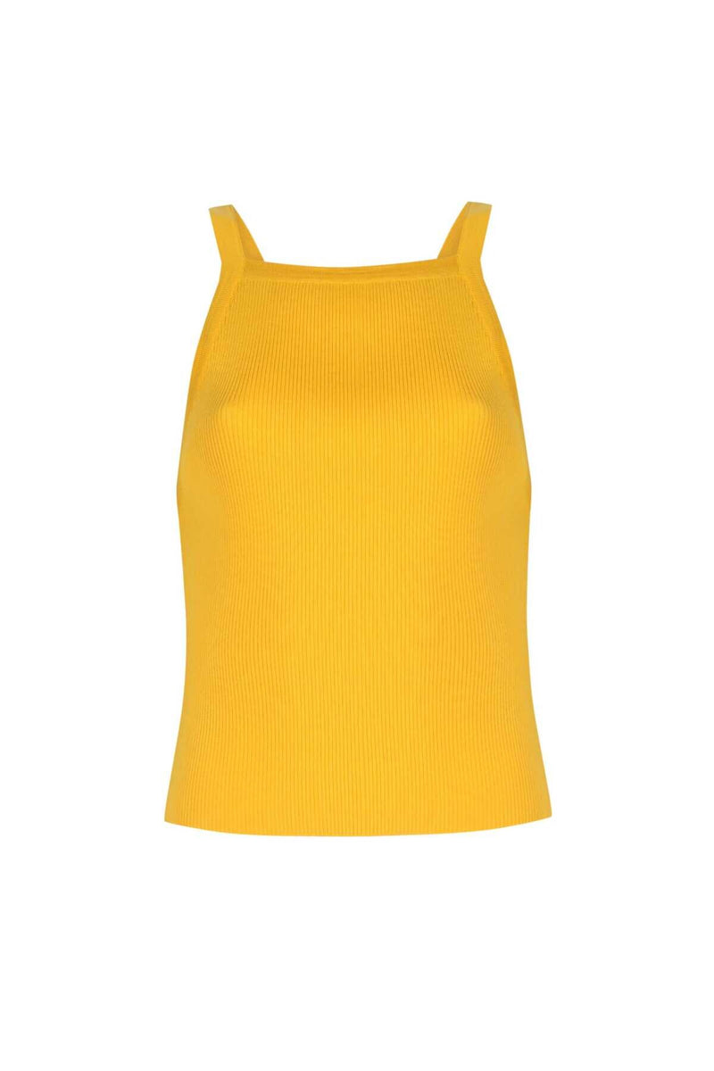 Yellow Cross-Strap Women's Athletic Top