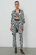 Black and White Patterned Women's Cardigan