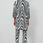 Black and White Patterned Women's Cardigan