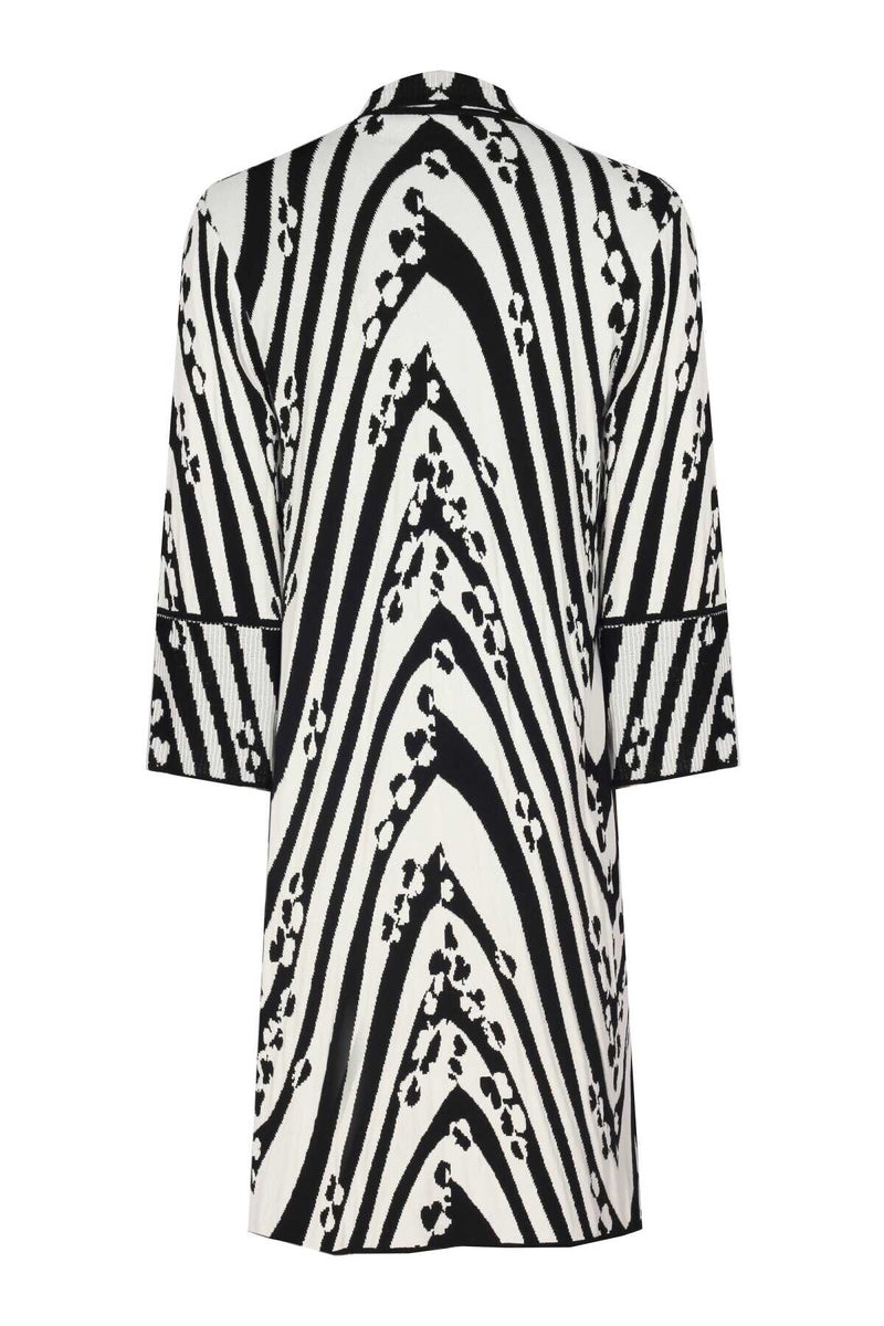 Black and White Patterned Women's Cardigan