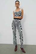 Black and White Patterned Women's Pants