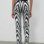 Black and White Patterned Women's Pants