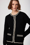 Black and White Striped Women's Jacket