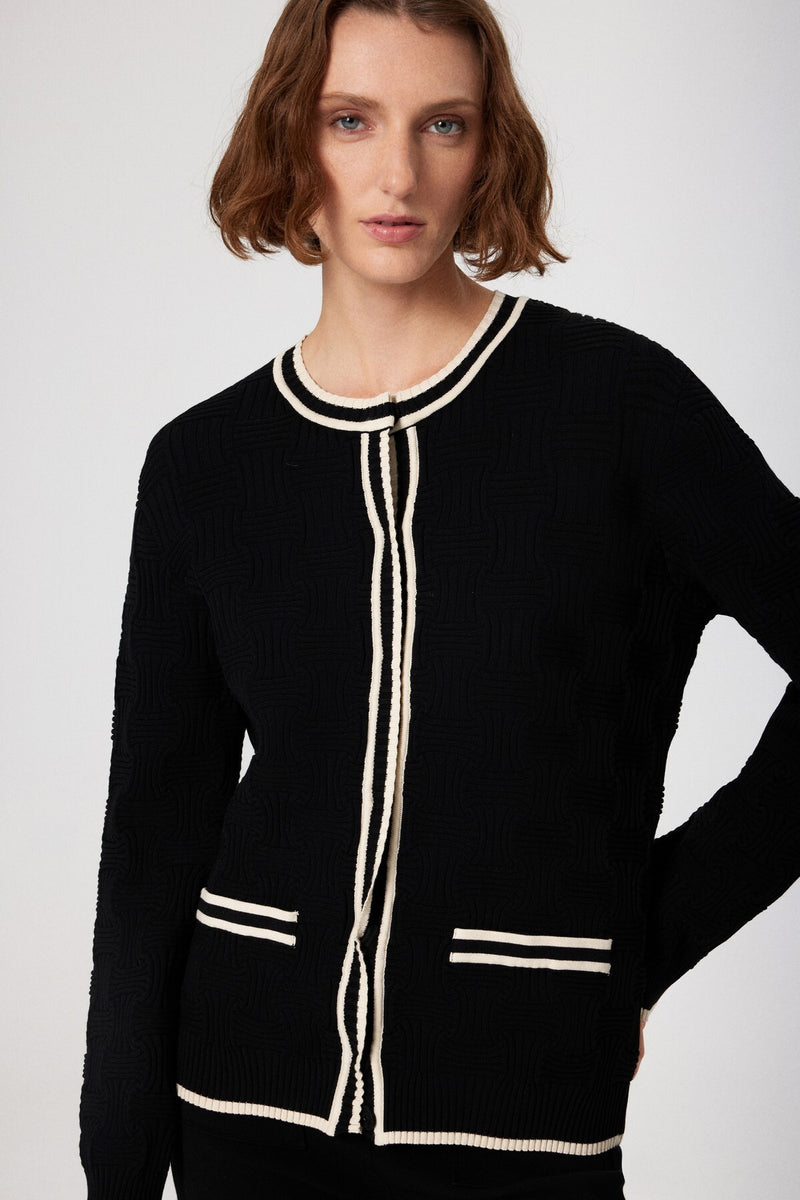 Black and White Striped Women's Jacket