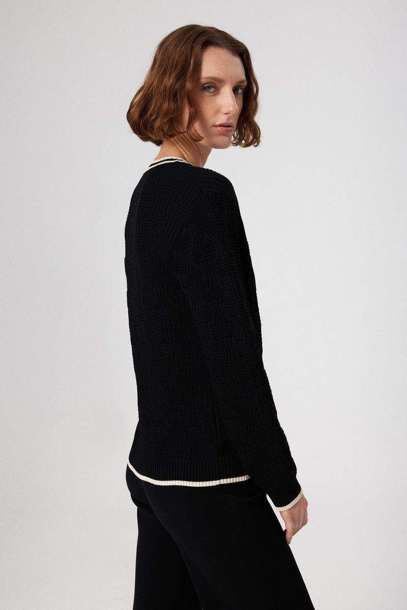 Black and White Striped Women's Jacket