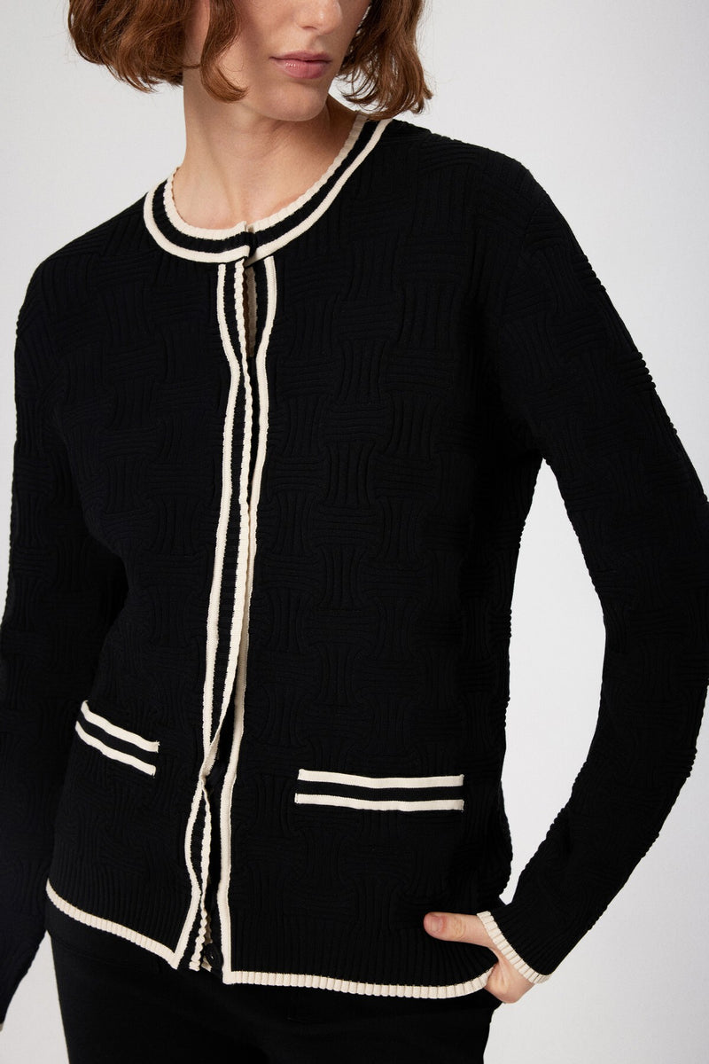 Black and White Striped Women's Jacket