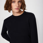 Black Crew Neck Basic Women's Sweater