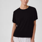 Black Crew Neck Basic Women's T-Shirt