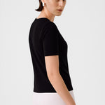 Black Bike Neck Short Sleeve Women's Sweater
