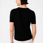 Black Bike Neck Short Sleeve Women's Sweater