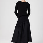 Black Crew Neck Knit Women's T-Shirt