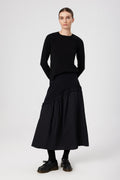 Black Crew Neck Knit Women's T-Shirt