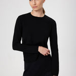 Black Crew Neck Knit Women's T-Shirt