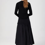 Black Crew Neck Knit Women's T-Shirt